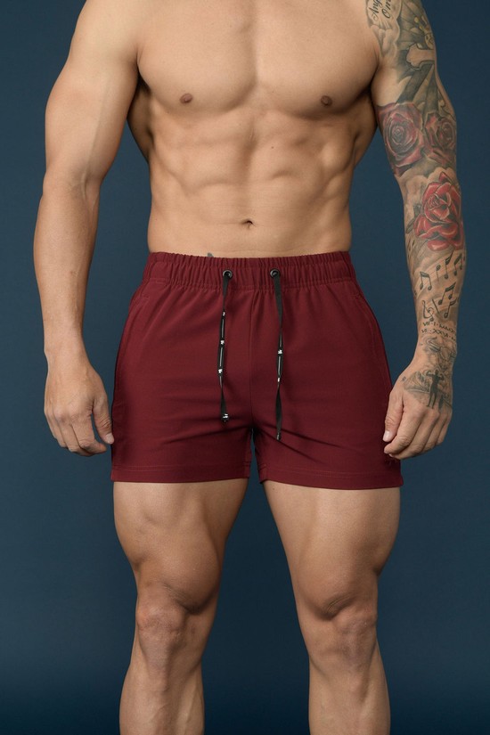 Youngla 101 Bodybuilding Uomo Pantaloncini Bordeaux | LW5698023