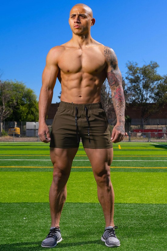 Youngla 101 Bodybuilding Uomo Pantaloncini Caffè | WV8731046
