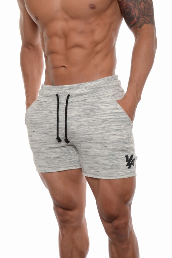 Youngla 102 Bodybuilding French Terry Uomo Pantaloncini Grigie | FT6901753