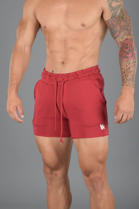 Youngla 102 Bodybuilding French Terry Uomo Pantaloncini Rosse | FY7863492