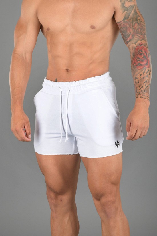 Youngla 102 Bodybuilding French Terry Uomo Pantaloncini Bianche | ON7149256