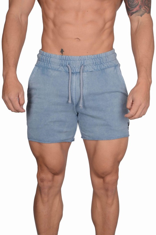 Youngla 102 Bodybuilding French Terry Uomo Pantaloncini Grigie | PU7286149