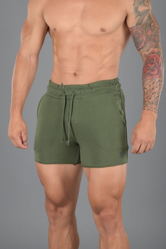 Youngla 102 Bodybuilding French Terry Uomo Pantaloncini Verdi | QA7591843