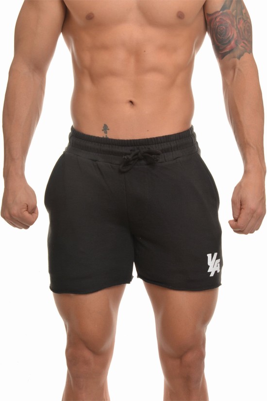 Youngla 102 Bodybuilding French Terry Uomo Pantaloncini Nere | UT7839512