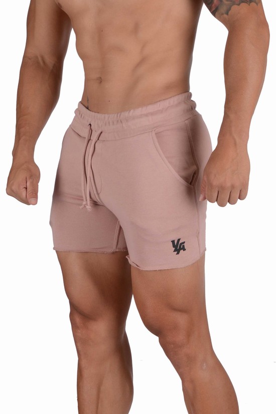 Youngla 102 Bodybuilding French Terry Uomo Pantaloncini Rosa | VW7280456