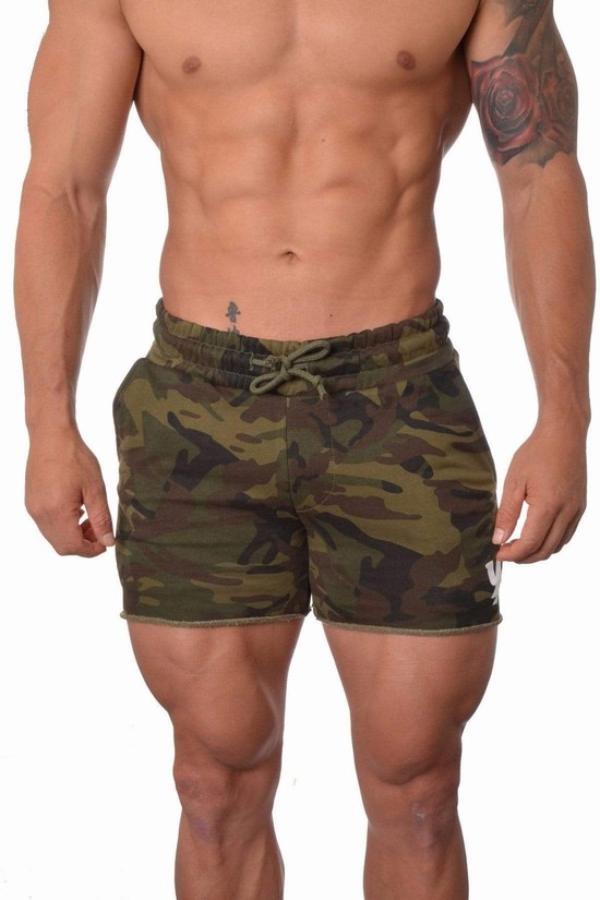 Youngla 102 Bodybuilding French Terry Uomo Pantaloncini Verde Oliva | WA5801234