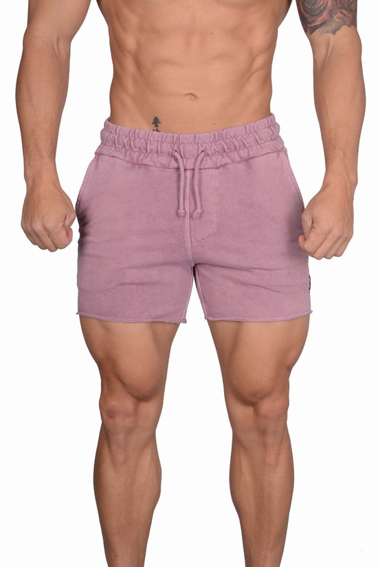 Youngla 102 Bodybuilding French Terry Uomo Pantaloncini Rosa | ZD6510389