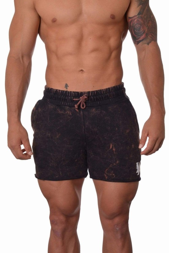 Youngla 102 Bodybuilding French Terry Uomo Pantaloncini Nere | ZL6179425