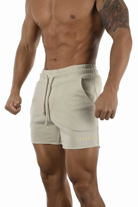 Youngla 103 Pigment Washed Uomo Pantaloncini Bianche | LP3018624