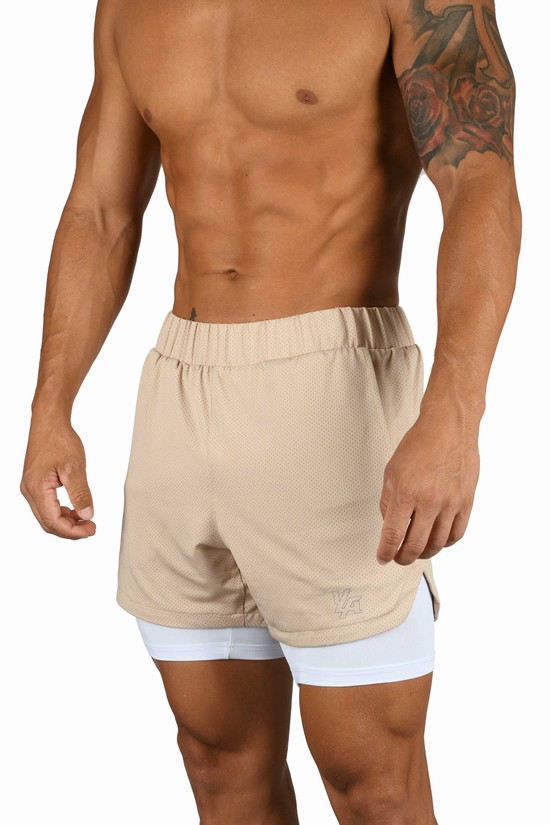 Youngla 105 Compression 2.0 Uomo Pantaloncini Beige | LK6314297