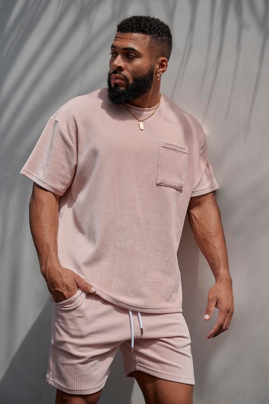 Youngla 119 Cord Collezioni Uomo Pantaloncini Rosa | AN6210483