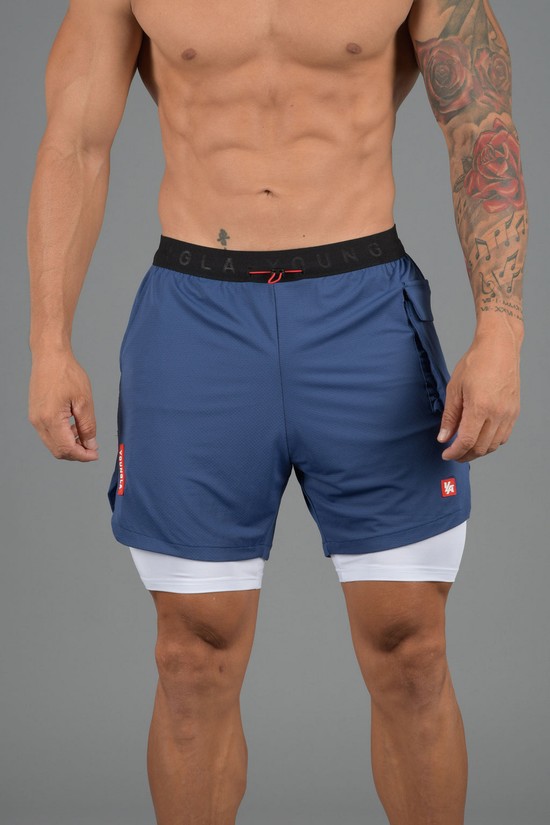 Youngla 121 Performance Line Compression Uomo Pantaloncini Blu | GX7281369