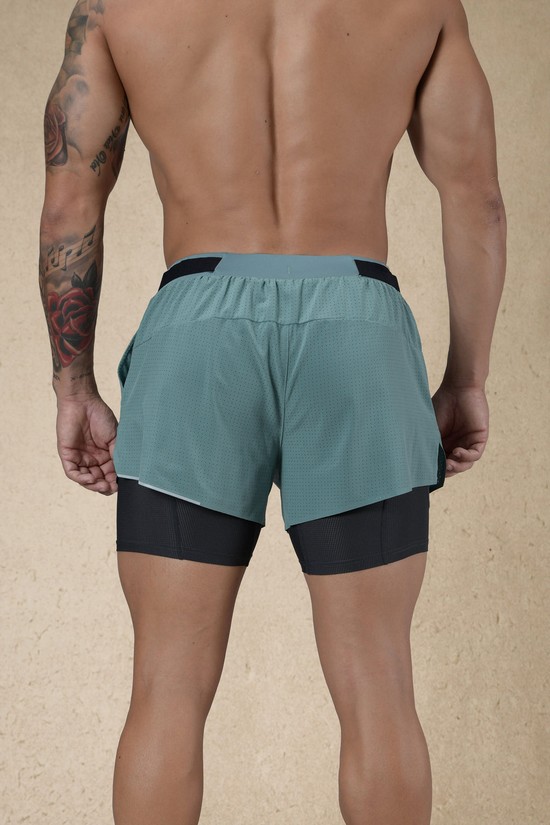Youngla 124 6am Compression Uomo Pantaloncini Grigie | BM5318692