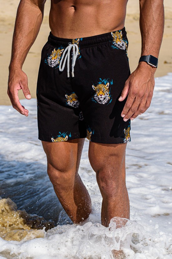 Youngla 128 Abstract Swim '22 Uomo Pantaloncini Nere | YO3821746
