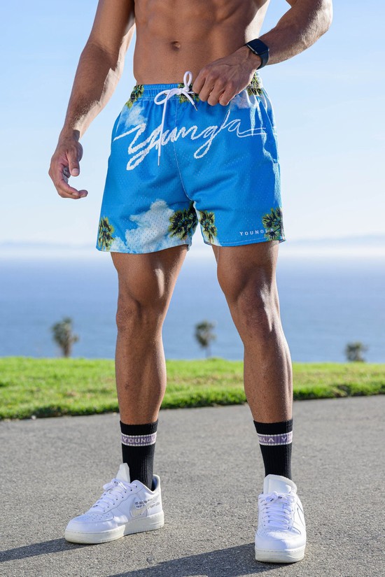 Youngla 141 The Block Party Uomo Pantaloncini Blu | AY6539278