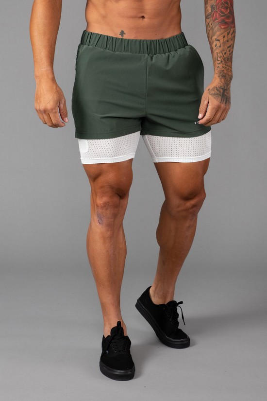 Youngla 144 Peak Velocity Compression Uomo Pantaloncini Verdi | GV8063425