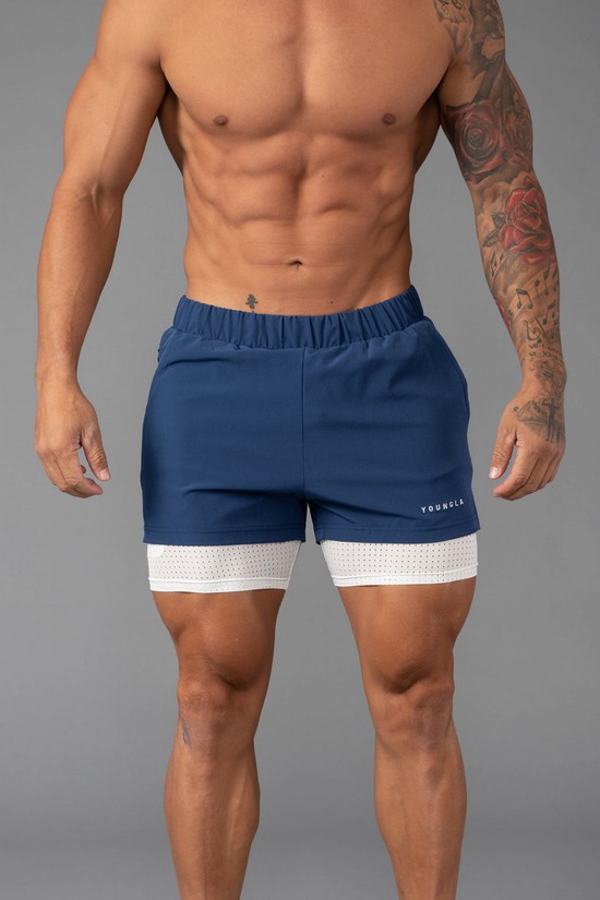 Youngla 144 Peak Velocity Compression Uomo Pantaloncini Blu | MO9102745
