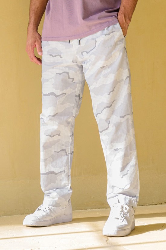 Youngla 201 Off The Grid Uomo Pantaloni Jogger Bianche Grigie | HE4537960