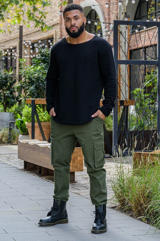 Youngla 202 Twill Cargo Uomo Pantaloni Jogger Verdi | RK6175038