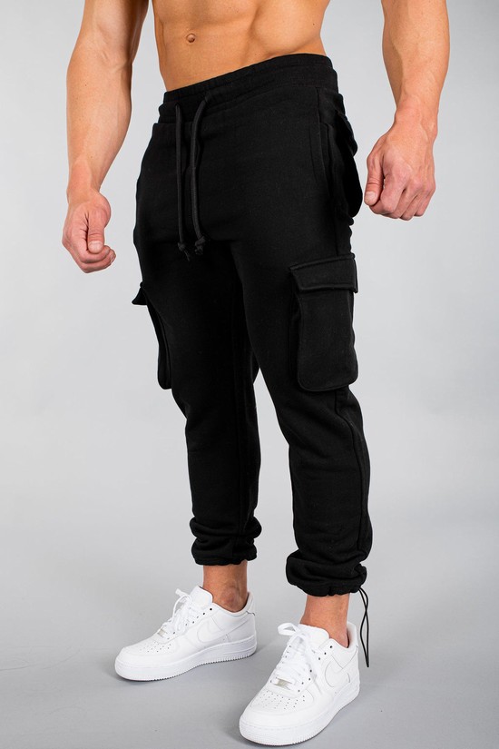 Youngla 206 Rambo Combat Uomo Pantaloni Jogger Nere | RY9470831