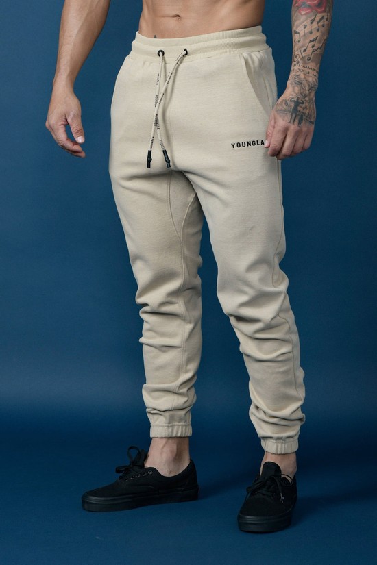 Youngla 210 Kick-back Uomo Pantaloni Jogger Beige | GT3697182