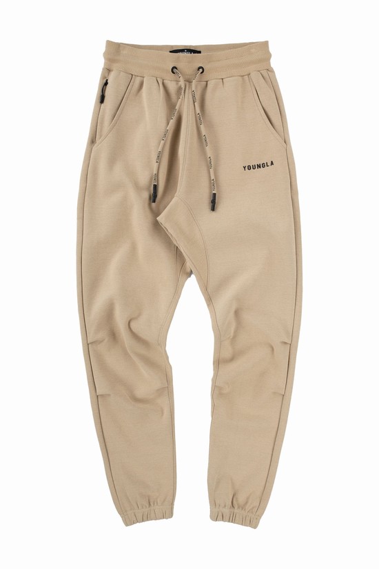 Youngla 210 Kick-back Uomo Pantaloni Jogger Beige | OR5236987