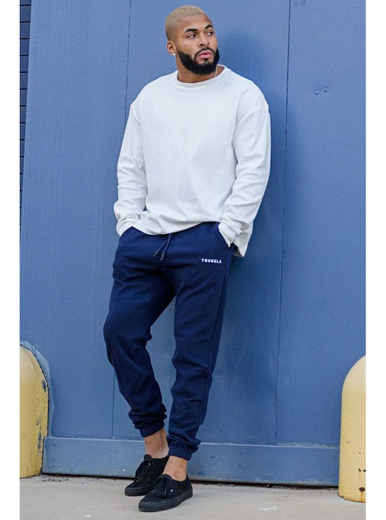 Youngla 210 Kick-back Uomo Pantaloni Jogger Blu | ZN7269480