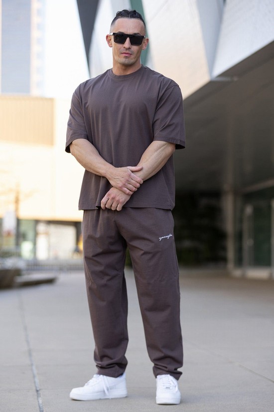 Youngla 215 No Cuff Pump Covers Uomo Pantaloni Jogger Grigie Scuro | FA9635782