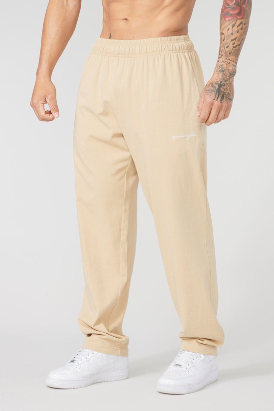 Youngla 215 No Cuff Pump Covers Uomo Pantaloni Jogger Beige | MU6847102