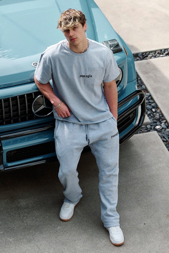 Youngla 216 Eternal No Cuff Sweats Uomo Pantaloni Jogger Grigie | BI4023689