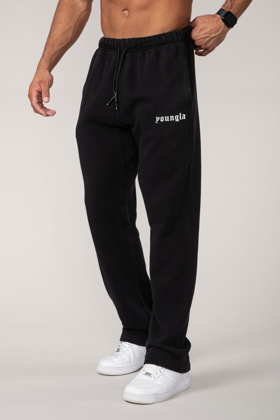 Youngla 216 Eternal No Cuff Sweats Uomo Pantaloni Jogger Nere | DU2436071