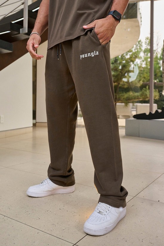 Youngla 216 Eternal No Cuff Sweats Uomo Pantaloni Jogger Grigie Scuro | KT9280147