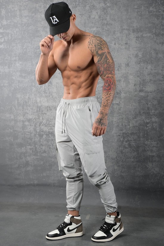 Youngla 218 Travel Cargo Uomo Pantaloni Jogger Grigie | GH6391845