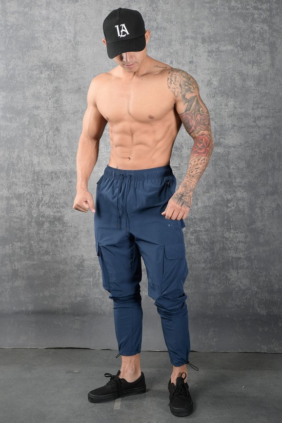 Youngla 218 Travel Cargo Uomo Pantaloni Jogger Blu | GM4273806
