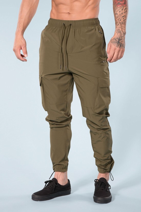 Youngla 218 Travel Cargo Uomo Pantaloni Jogger Verdi | VR4210573