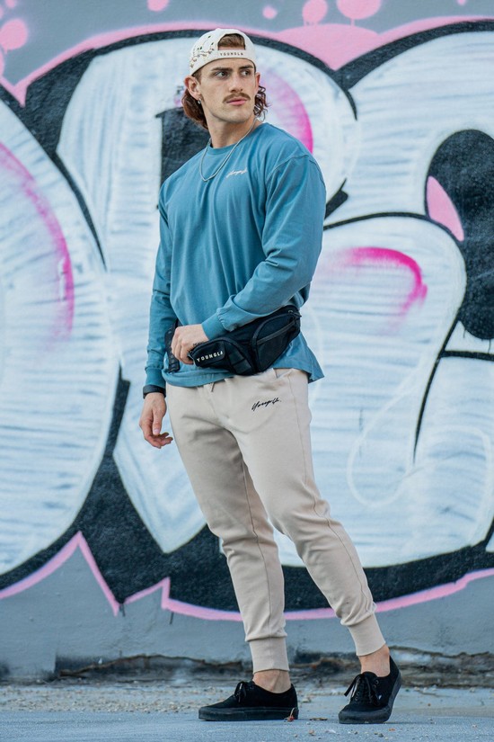 Youngla 228 Cloud Uomo Pantaloni Jogger Grigie | HL8032796