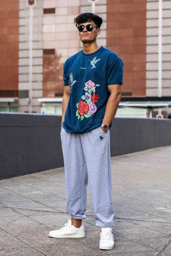 Youngla 231 Pump Cover Uomo Pantaloni Jogger Grigie | AF4598210