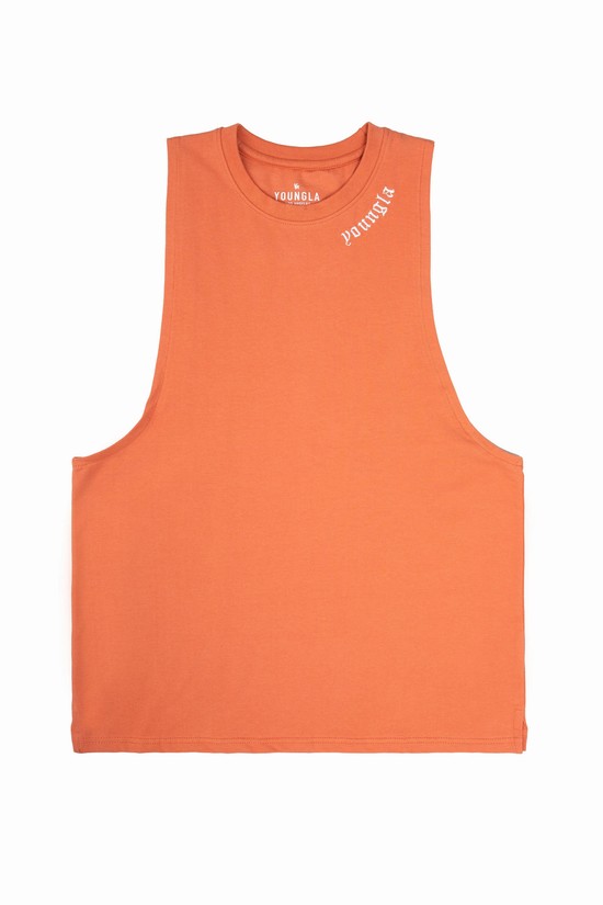Youngla 303 Old English Uomo Canotta Arancioni | MO1593768