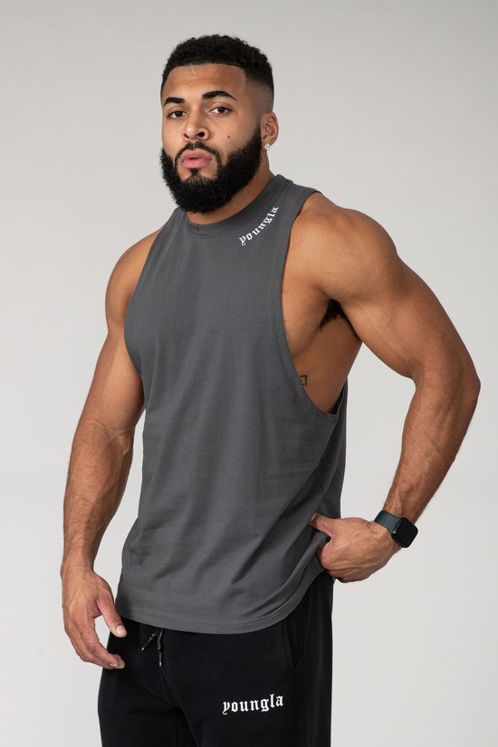 Youngla 303 Old English Uomo Canotta Grigie | UR5790362