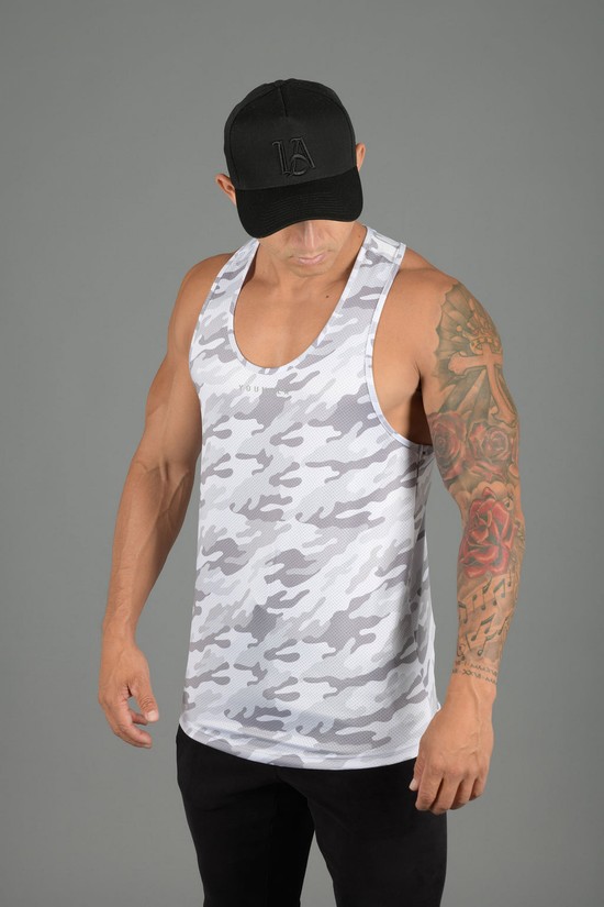 Youngla 305 Performance Line Uomo Canotta Bianche Grigie | FC5698023