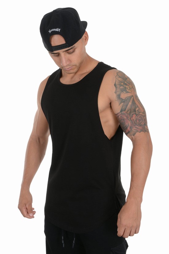 Youngla 308 Muscle Uomo Canotta Nere | CX6874531