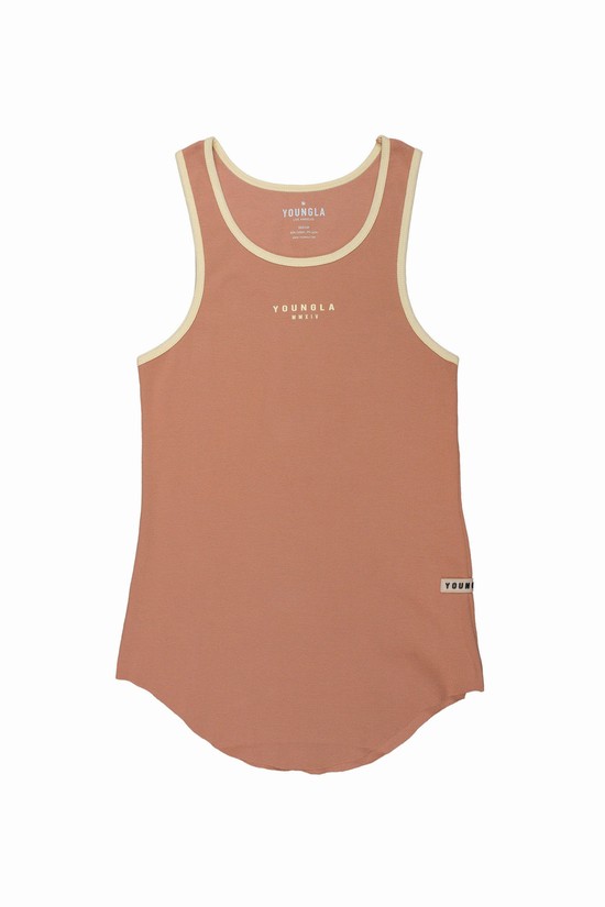 Youngla 313 Rocket Rib Uomo Canotta Rosa | VA7415380