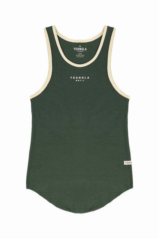 Youngla 313 Rocket Rib Uomo Canotta Verdi | ZS6423051