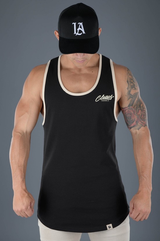 Youngla 324 Classics Stringer Uomo Canotta Nere | ND6785429