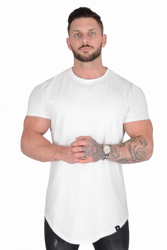Youngla 402 Perfect Scallop Bottom Uomo Camicie Bianche | CM0892135