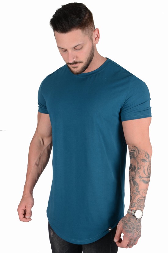 Youngla 402 Perfect Scallop Bottom Uomo Camicie Blu | DH3241678