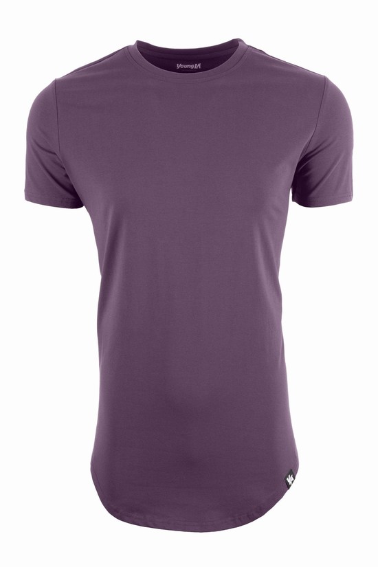 Youngla 402 Perfect Scallop Bottom Uomo Camicie Viola | QS3784615