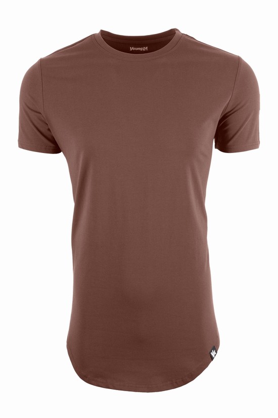 Youngla 402 Perfect Scallop Bottom Uomo Camicie Marroni | RG2630518