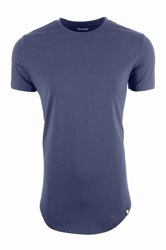 Youngla 402 Perfect Scallop Bottom Uomo Camicie Blu Marino | RL5217840