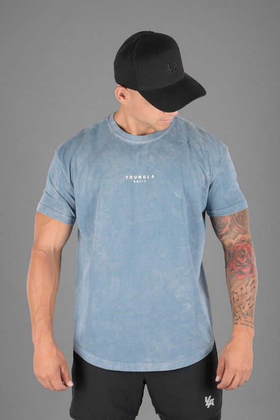 Youngla 405 Wavy Collezioni Uomo Camicie Blu | CA0618392